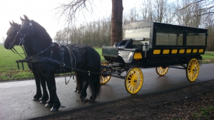 16 - 18 persoons Jan Plezier. Wordt getrokken door 2 paarden.
